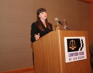Amy Louttit Accepts the Lawyers Club Women and the Law Project Scholarship